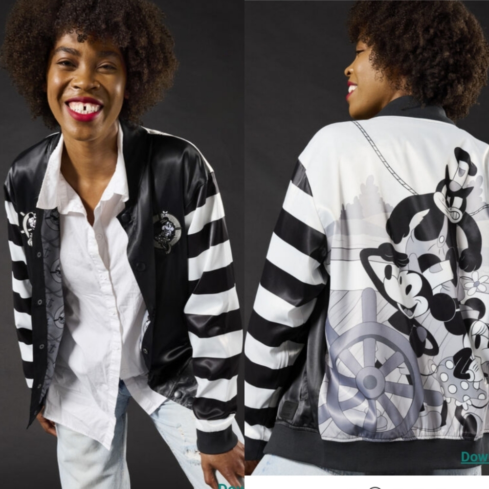 Disney Loungefly D23 Limited Edition Steamboat Willie Unisex Bomber Jacket ~ 3XL
